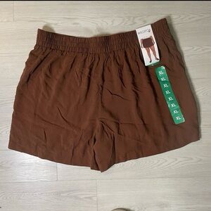 New with Tags Wildfox Chocolate Women's Brown Elastic Waist Shorts Size XL Soft